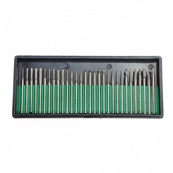 Titanium Diamond Burrs Set 3MM for Dremel - 30PCs High-Grade Abrasive Bits